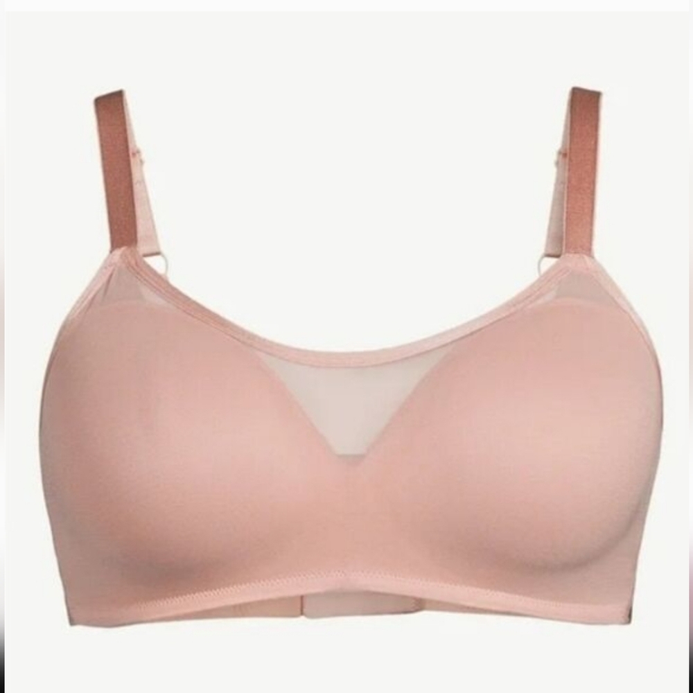 Womens Wirefree Bra Cooling Foam Cups Mesh Adjustable Strap Joyspun